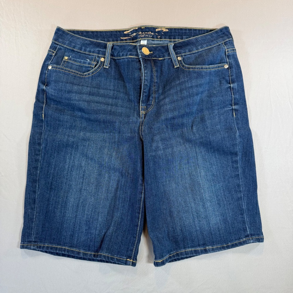 Seven7‎ Sunset Bermuda Denim Shorts Jackson Blue Womens 12 MY3207DE